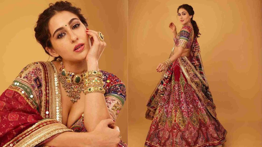 Sara Ali Khan in Ikkat Lehenga