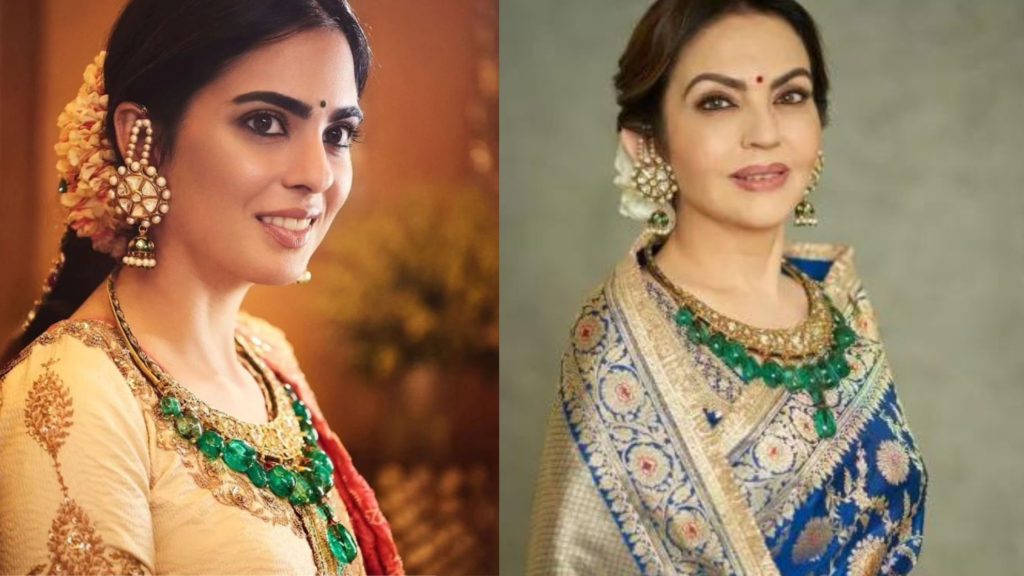 Isha Ambani wears mother's jadau neckalce