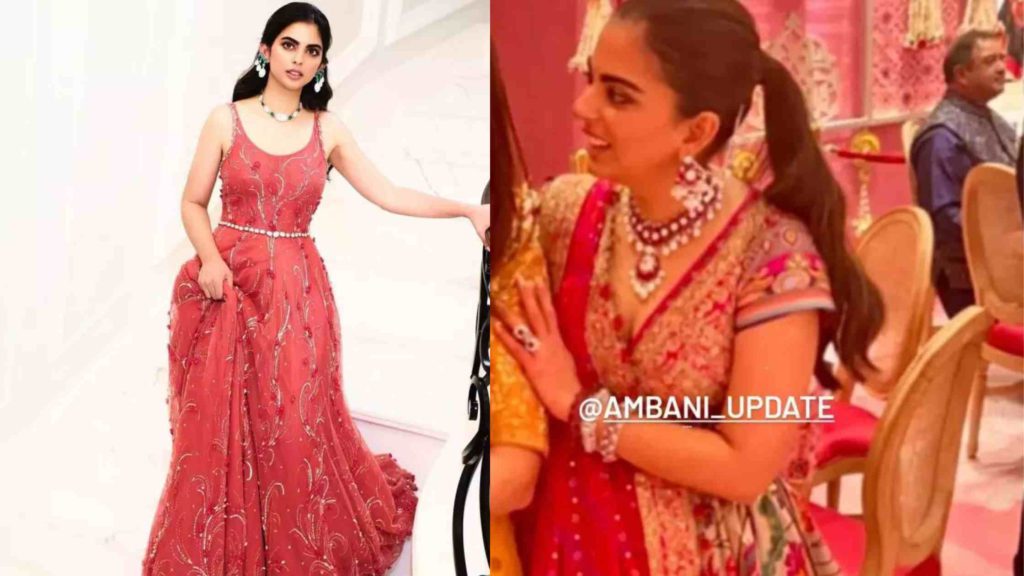 Isha Ambani in paithani lehenga